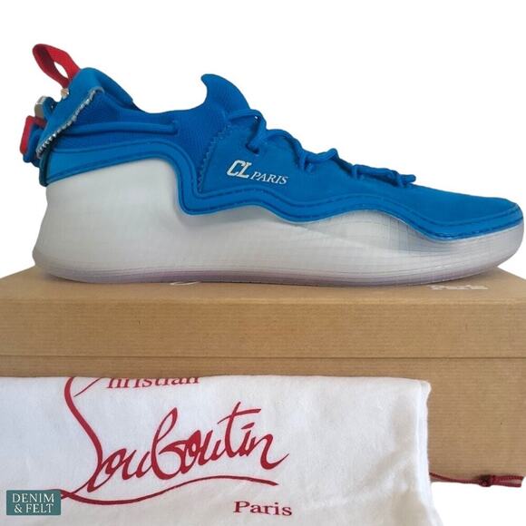 Christian Louboutin Arpoador Mesh Sneakers Blue‎ White Men’s 42 / US 9 NEW
